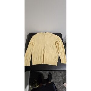 Vintage Burberrys 100% Cashmere Sweater 46 Made In Scotland Cream Cable Knit